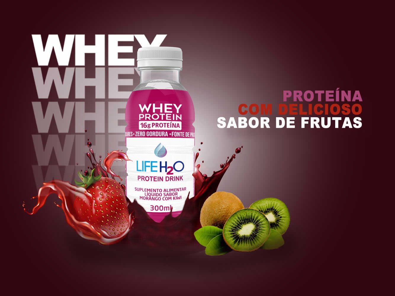 Life H2O Protein Drink em diversos sabores de frutas